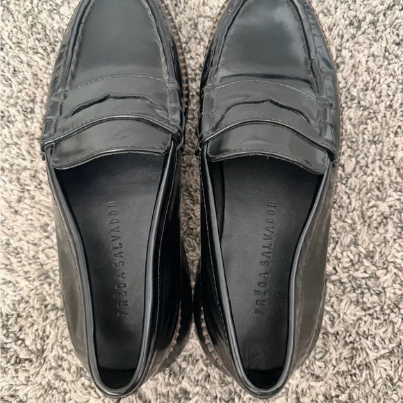 Freda Salvador Elba Penny Loafers in Classic Black Spazzolato size 7 - Picture 7 of 9